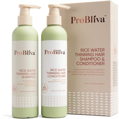 Rice Water Thinning Hair Shampoo &amp; Conditioner - Anti Hair Loss - Regrowth &amp; Thickening