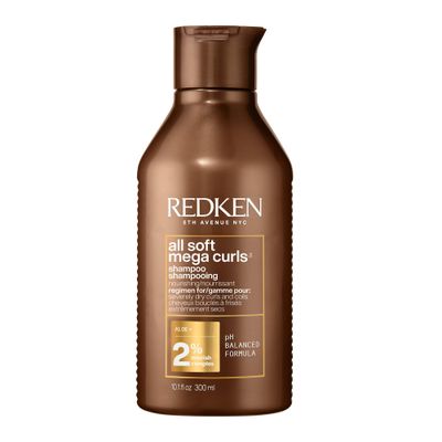 Redken All Soft Mega Curls Shampoo | For Extremely Dry Hair | Sulfate Free Shampoo | For Curly &amp; Coily Hair | Nourishes &amp; Softens Severely Dry Hair | With Aloe Vera
