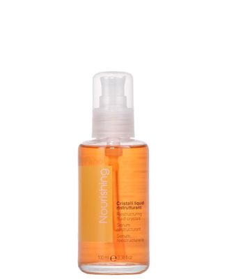 Fanola Restructuring Anti Frizz Hair Serum - Liquid Crystals Hair Care Enriched with Aloe Vera &amp; Linseed Oil for Split End Repair - Strengthens &amp; Detangles Curly, Frizzy &amp; Permed Strands (3.38 Fl oz)