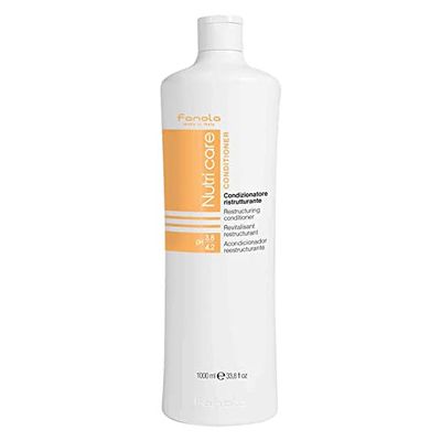 Fanola Restructuring Hair Conditioner for Women &amp; Men - Hydrating Conditioner for Dry Hair with Argan &amp; Linseed Oil - Repairing, Nourishing, Anti-Frizz Formula for Damaged Strands (33.8 Fl oz)
