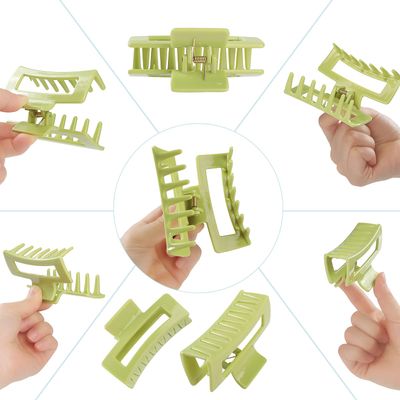 15 Pack Rectangle Hair Claw Clips Solid Color Hair Clips Stylish Elegant Barrettes for All Hair Types for Women Non-Slip Hair Jaw Clips