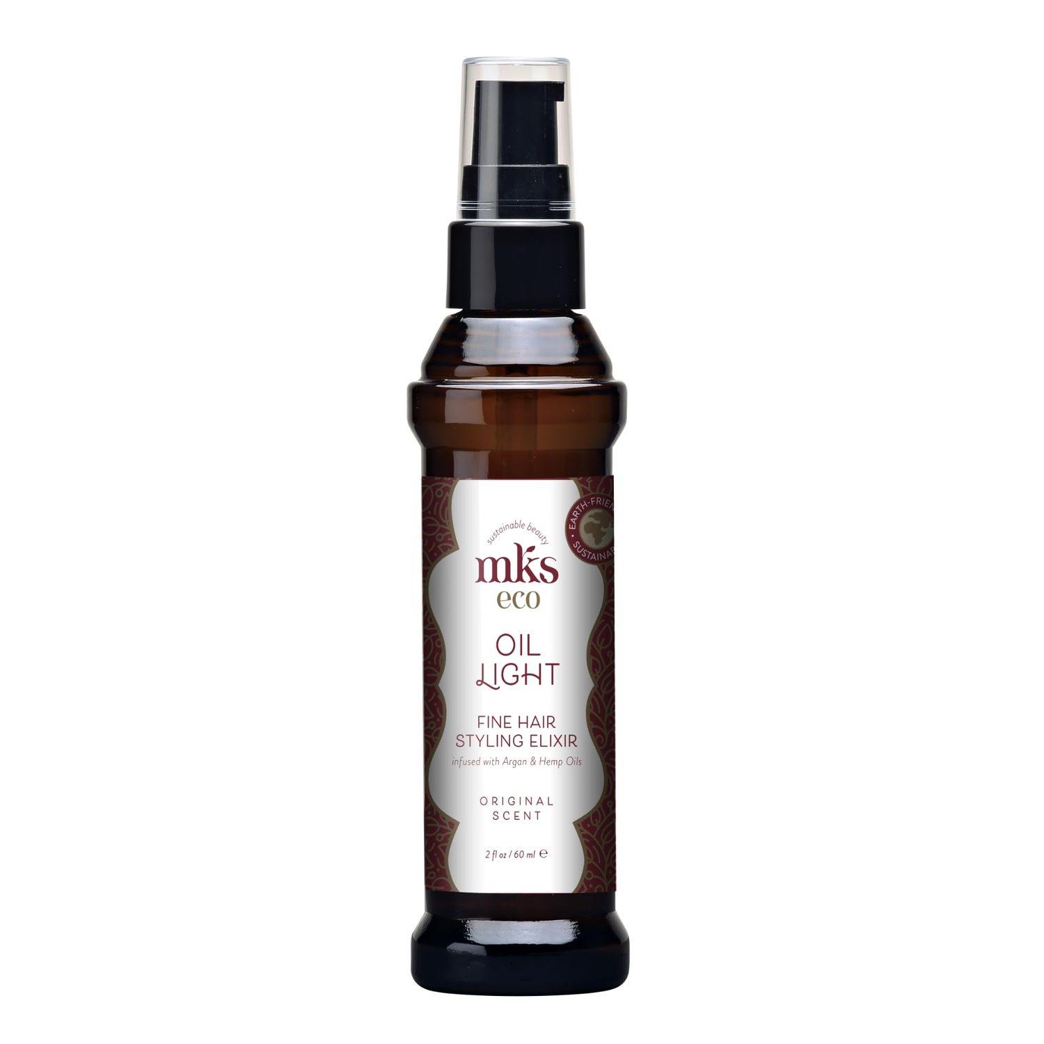 MKS Eco Hair Styling Elixir - Original 2 fl oz - Moroccan Argan Oil and Hemp Seed Oil for Fine Hair - Moisturizing, Nourishing &amp; Frizz Control - Vegan &amp; Cruelty-Free