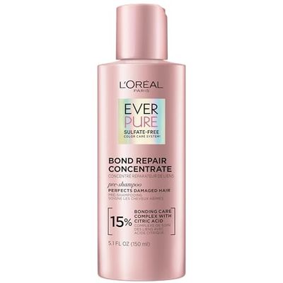L&#39;Oreal Paris Sulfate Free Bond Repair Pre Shampoo Treatment, Hair Repair for Colored, Bleached or Damaged Hair, EverPure, 5.1 Fl Oz