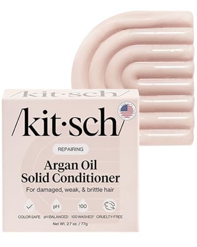 Kitsch Repairing Argan Oil Solid Conditioner Bar for Hair Care - Vegan, All Natural, Made in USA, Paraben-Free, Sulfate-Free, for Damaged, Weak, and Brittle Hair, 2.7 oz