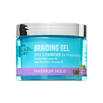 KISS COLORS &amp; CARE Braid Gel Maximum Hold, 6 oz -Nourishing, Adds Shine, Moisture Boosting, Lasting Hold, For All Hair Types, Style and Stregthen, For Protective Styles