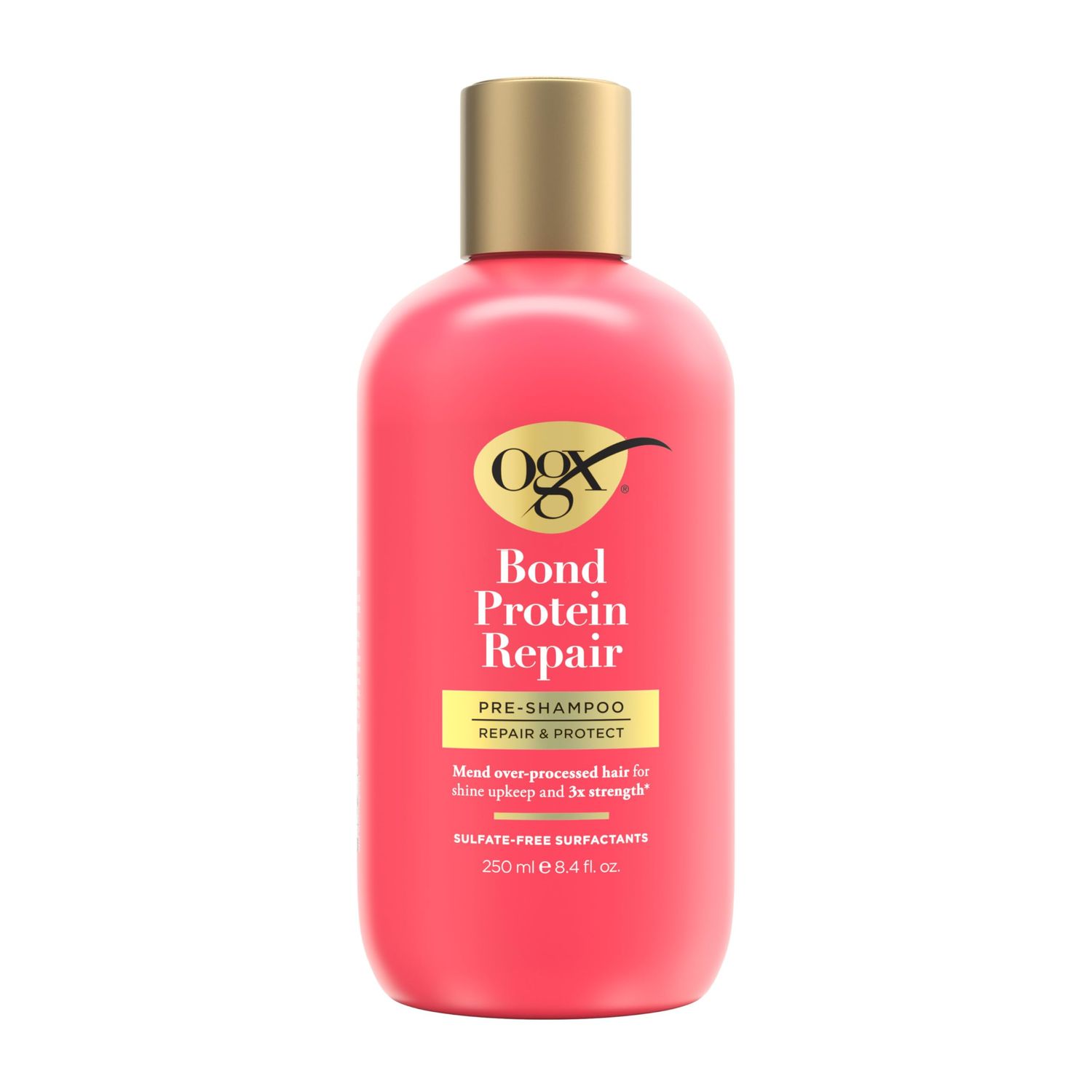 OGX Repair &amp; Protect Bond Protein Repair Pre-Shampoo, Pre-Shampoo Hair Treatment Helps Mend Over-Processed Hair for Shine &amp; Stronger Hair*, Sulfate-Free Surfactants, 8.4 fl. oz