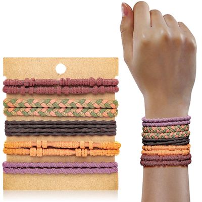 KANPRINCESS Hair Tie Bracelet, 10Pcs Boho Hair Ties For Girls and Women, Elastic Hair Ties, Hair Bands For Ponytails, Ponytail Holder For Daily Life, Sport, Cooking, Working
