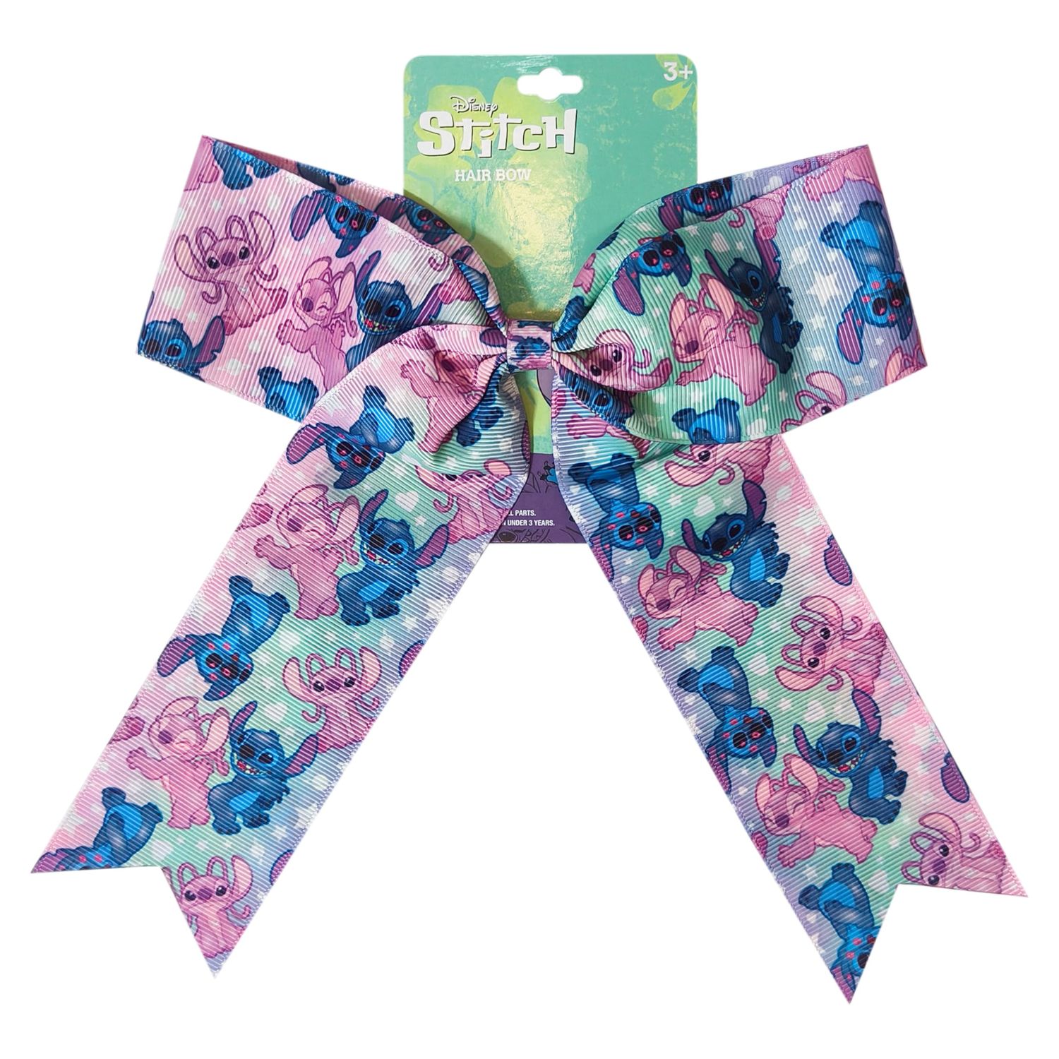 LUV HER Disney Stitch Hair Bows For Girls - One Large Printed Hair Bow Featuring your Favorite Stitch Characters - Alligator Clip - Large Bows for Daily Styling or Special Occasions, Ages 3+