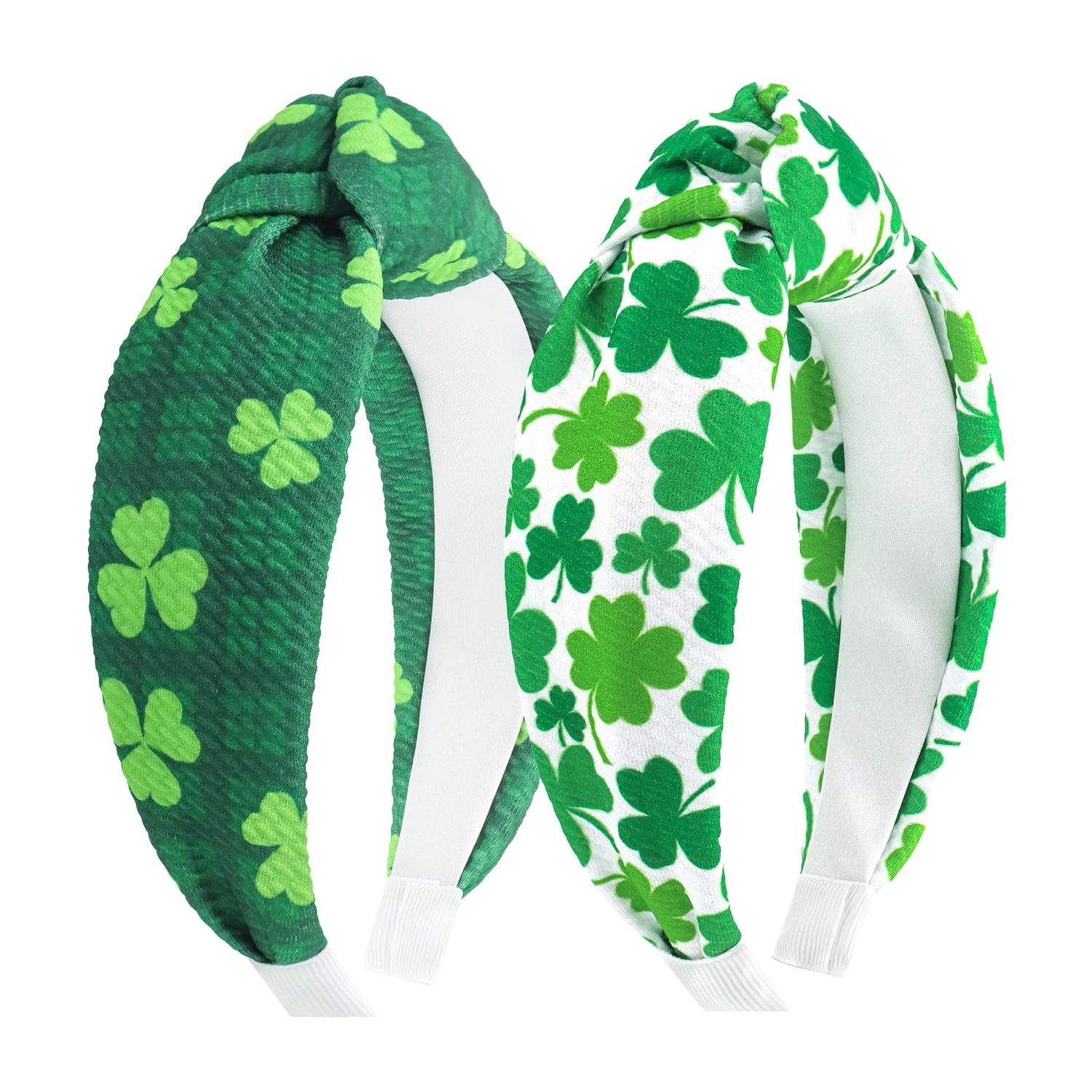 YanJie St. Patrick&#39;s Day Headband Green Knotted Clover Shamrock Headbands Women Wide Hair Band Irish Headband St Patrick&#39;s Day Costume Accessories