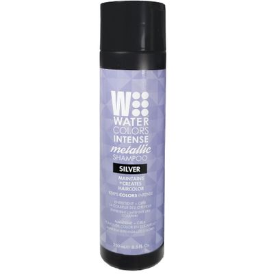 Watercolors INTENSE METALLIC Semi Permanet Color Depositing Shampoo-Sulfate &amp; Paraben Free to Maintain &amp; Enhance Hair Color 8 fl oz - SILVER