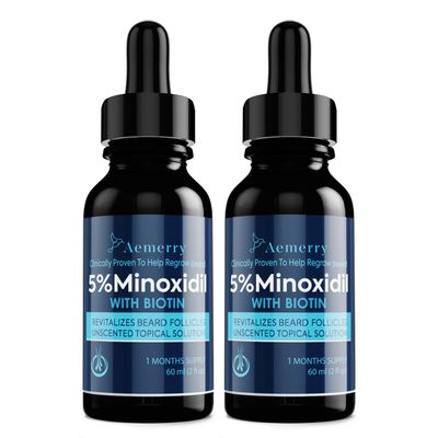 5% Minoxidil Hair Growth for Men and Women: Extra Strength Minoxidil Hair Loss Treatment Serum with Boitin for Faster Stronger Thicker Hair Growth, 4 FL OZ/120 ML