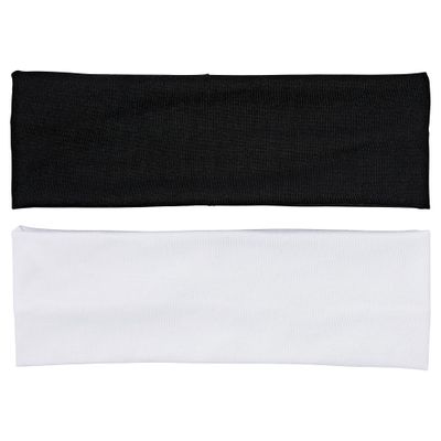 Red by Kiss 2 Pcs 60mm Headbands for Women, Wide Stretchy Elastic Hairband Fashion Workout Yoga Running Sport Hair Accessories (Black&amp;White)