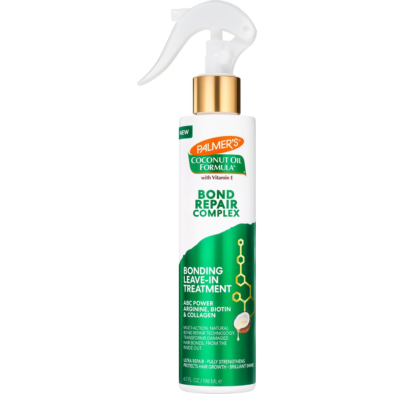 Palmer&#39;s Amino Bonding Complex Hair Treatment, Leave-In Conditioner Spray with Coconut Oil &amp; Vitamin E, Heat Protectant, Anti Frizz, Strengthens &amp; Protects Hair Growth, All Hair Types, 6.7 fl. oz
