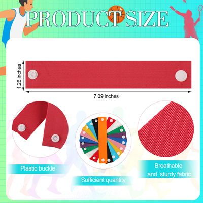 10 Pairs Sports Softball Shirt Ties in 10 Solid Colors - Straps, Holders, Clips for Sleeves, Gymnastics, Soccer