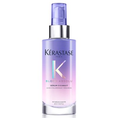 KRASTASE Blond Absolute Cicanuit Conditioning Hair Serum for Damaged, Bleached, or Highlighted Hair, Leave-In Overnight Treatment Serum with Hyaluronic Acid &amp; Edelweiss Flower, 3.04 Fl Oz