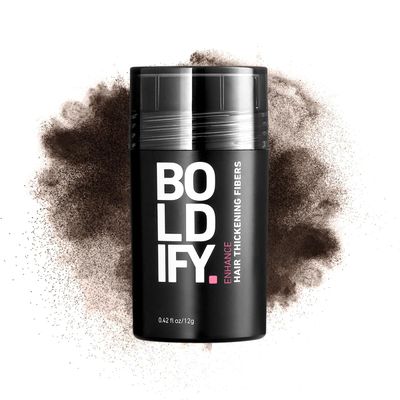 BOLDIFY Hair Fibers (12g) - Fill In Thinning and Fine Hair for an Instantly Fuller, Thicker Look - 14 Shades for Women &amp; Men - Dark Brown