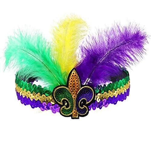 Les Bonnes Temps Mardi Gras Feather Headband