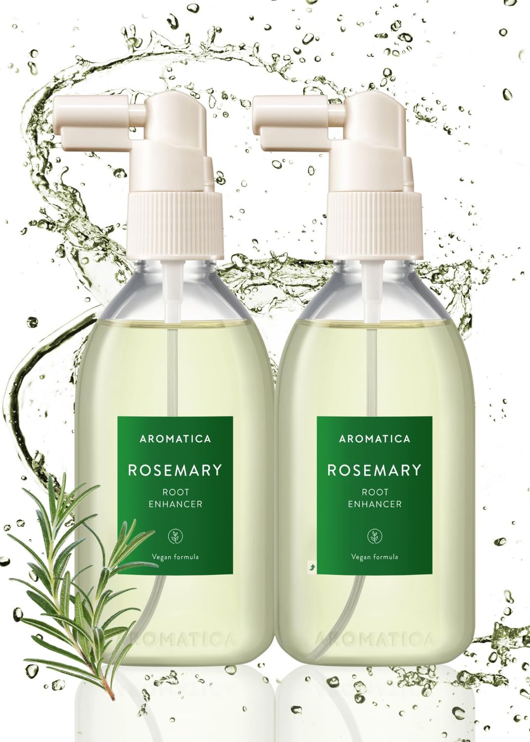 AROMATICA Root Enhancer (2 Pack) Rosemary oil for hair growth - Flaky &amp; Itchy &amp; Dry Scalp Treatment - Hair Oil for Scalp Exfoliator &amp; Detox - Free from Sulfate, Silicone, and Paraben (3.38oz)