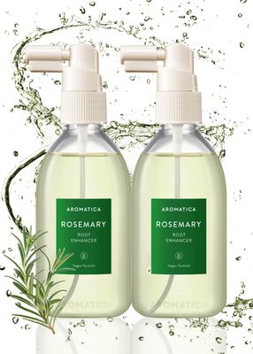 AROMATICA Root Enhancer (2 Pack) Rosemary oil for hair growth - Flaky &amp; Itchy &amp; Dry Scalp Treatment - Hair Oil for Scalp Exfoliator &amp; Detox - Free from Sulfate, Silicone, and Paraben (3.38oz)