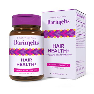 Barimelts Hair Health+ for GLP-1 Users and Bariatric Patients - Hair Growth Supplement Helps Reduce Visible Hair Thinning - 30 Smooth-Coated Caplets (1-Month Supply)