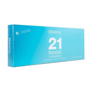 SALERM - Concentrated Hair Mask 21 Boost Hydrating Hair Ampoules - 8 x 13 ml - Repairs Hair - with Heat Protector - Anti-Pollution and Anti-Frizz