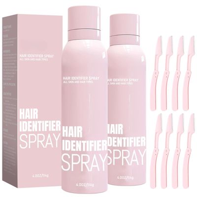 2 Sets Hair Identifier Spray for Face Shaving, Hair Identifier Spray, Skin Face Hair Identifying Spray with Razors, Moisturizing and Skin Care Set Spray (02)