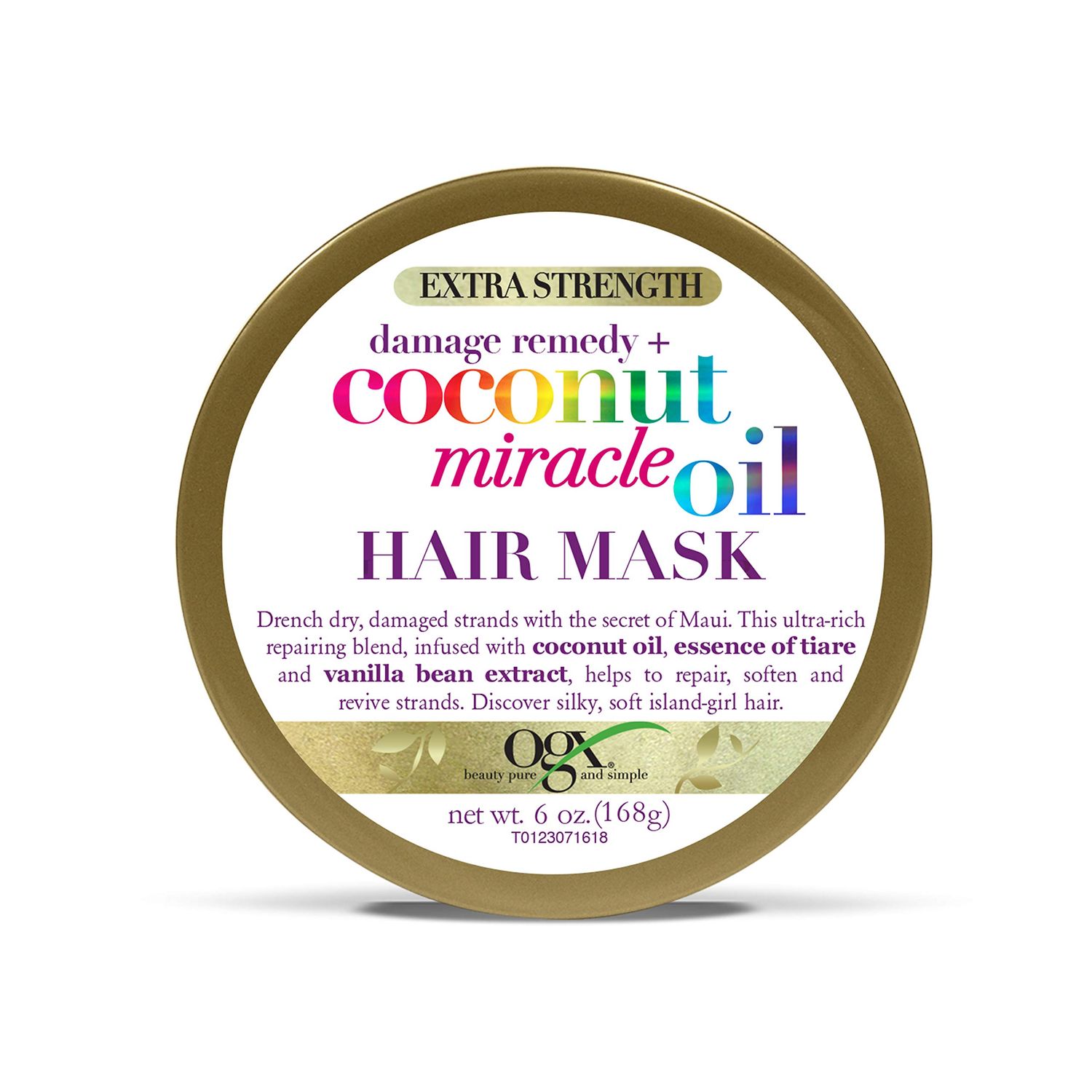 OGX Extra Strength Damage Remedy + Coconut Miracle Oil Hair Mask, Extra Hydrating &amp; Softening Anti-Frizz Treatment to Help Repair Hair, Paraben-Free, Sulfated-Surfactants Free, 6 oz