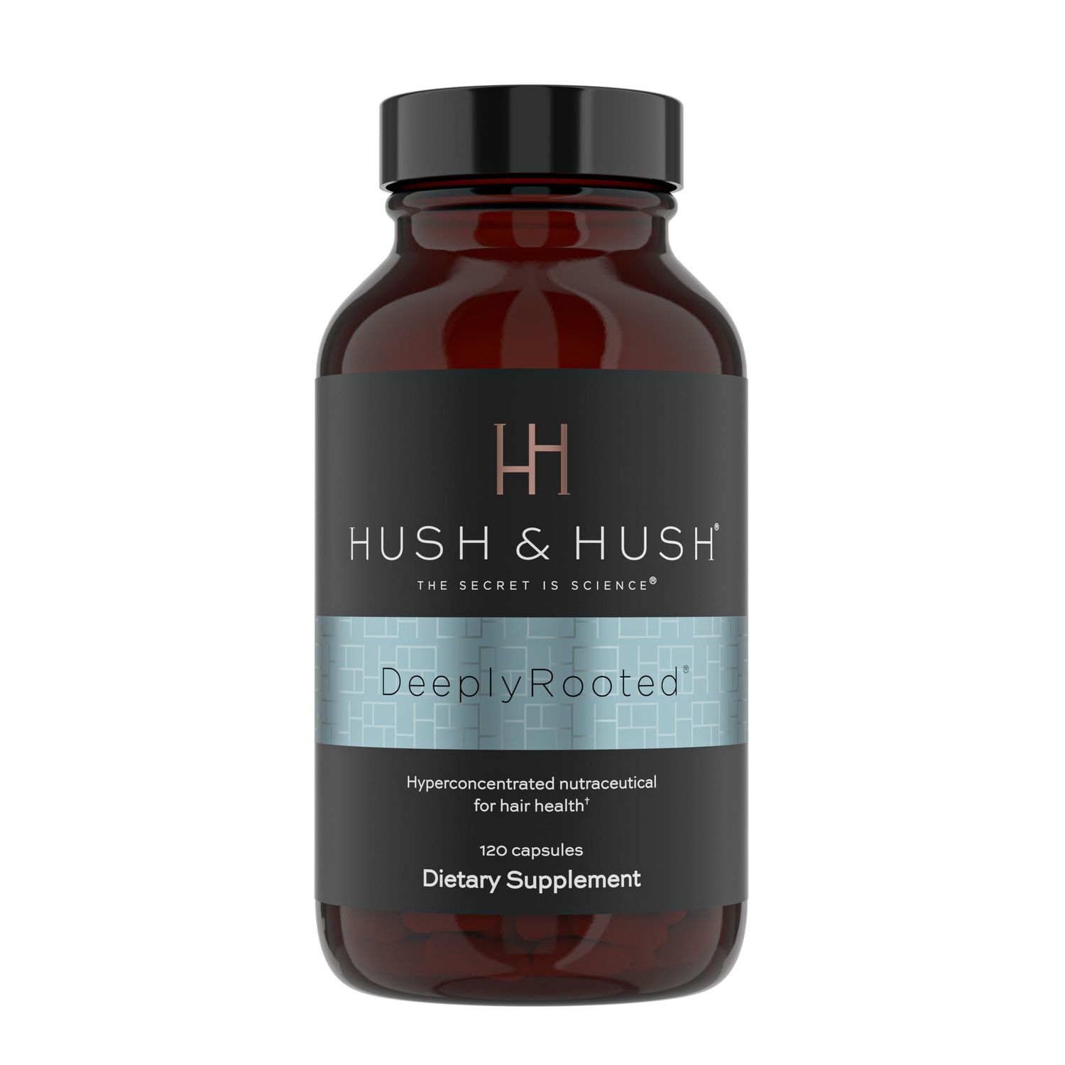 Hush &amp; Hush DeeplyRooted Hair Supplement for Stronger, Healthier Hair - Collagen Hair Growth Pills for Men &amp; Women - Biotin for Hair Loss - Hair Care for Thinning Hair &amp; Hair Regrowth - 120 Capsules