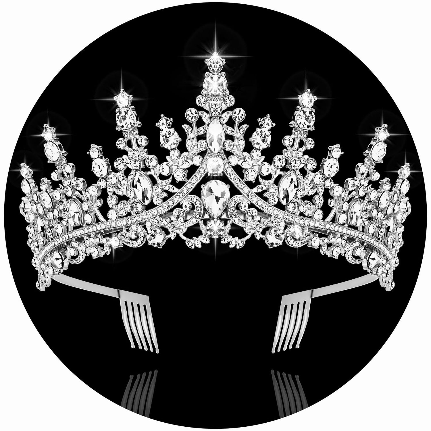 CURASA Silver Tiara and Crowns for Women Crystal Queen Crown, Wedding Tiaras for Bride Princess Crown for Little Girls Headpiece for Bridal Birthday Party Prom Halloween Pageant