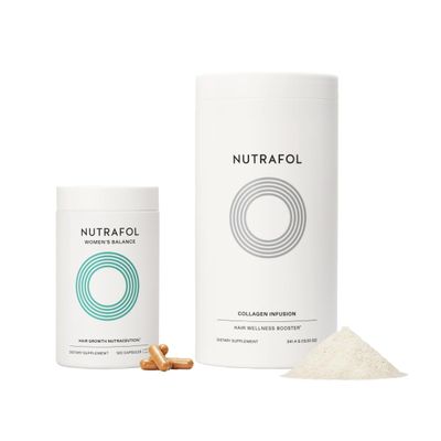 Nutrafol Women&#39;s Balance Hair Growth Supplement with Collagen Peptides, Ages 45+, Clinically Tested for Stronger, Visibly Thicker Hair, Dermatologist Recommended - 1 Month Supply, 12 oz Bottle
