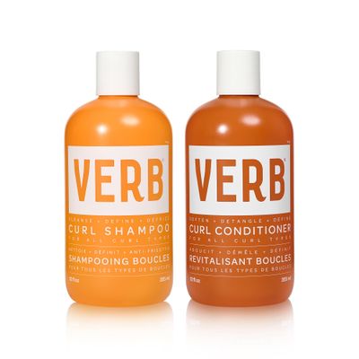 Verb Curl Shampoo &amp; Conditioner Duo - Mild, Cleanse and Smooth Curl Defining Shampoo for Frizzy Hair + Soften, Define and Hydrate Frizz Control Conditioner - Vegan &amp; Sulfate Free, 12 fl oz