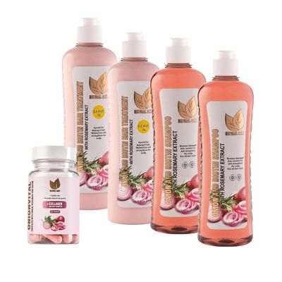 Onion Biotin and Rosemary Shampoo Set x 2 + Hair Growth Supplement