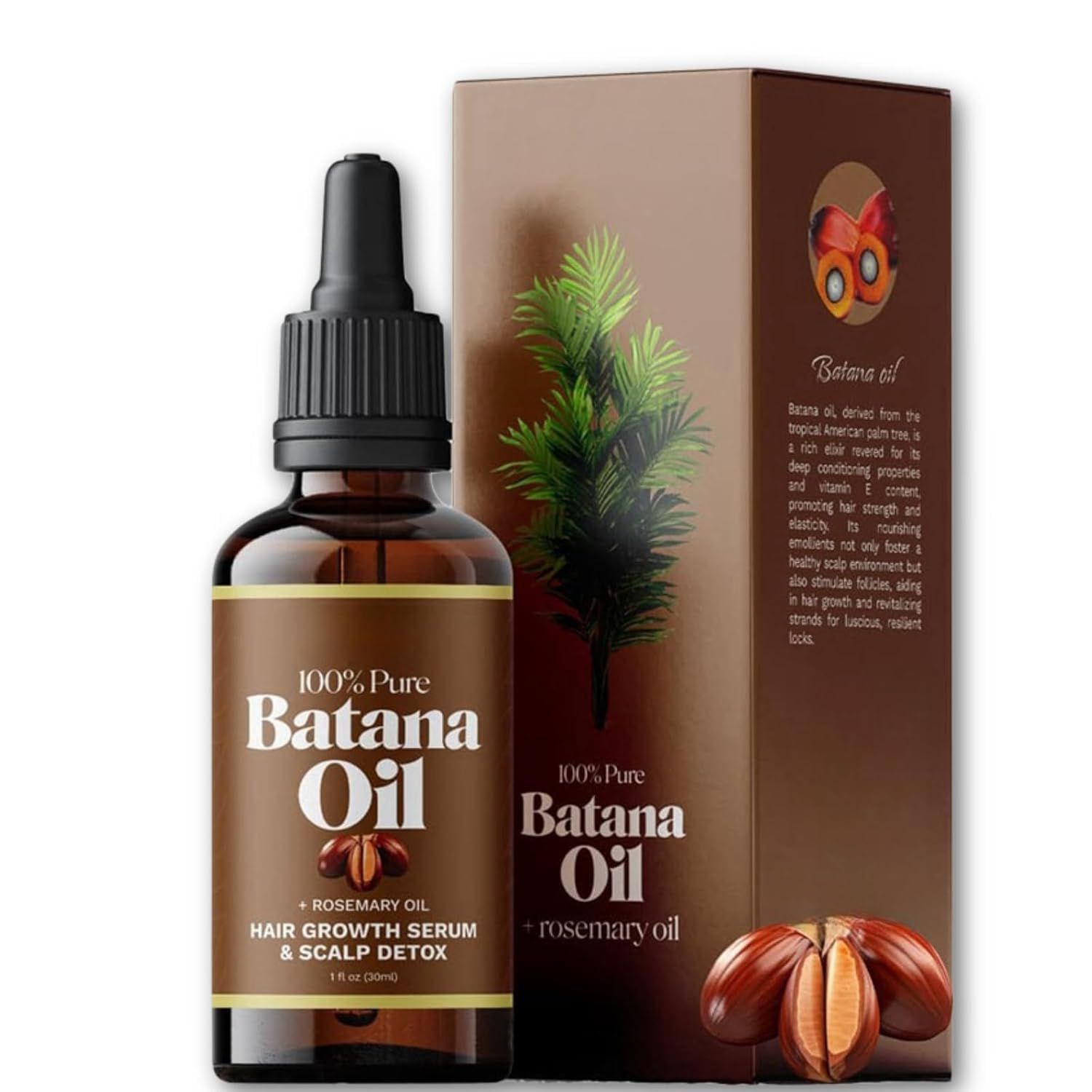 Generic Batana Oil for Hair Growth: 100% Pure &amp; Natural, Rosemary Infused, Enhances Hair &amp; Skin Radiance, Reduces Hair Loss, Suitable for All Hair Types