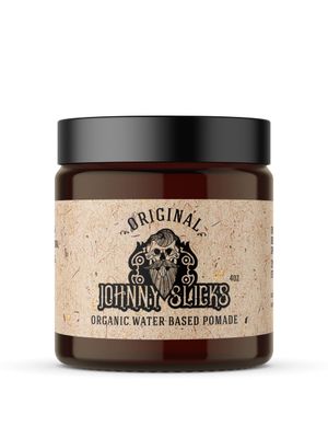 Johnny Slicks Water Based Pomade | Strong Hold, High Shine, Organic Styling for Men | Promotes Healthy Hair Growth &amp; Helps Hydrate Dry Skin (Original, 4 Ounce) US Made, Veteran Owned