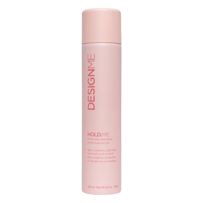 HOLD.ME Three-Way Hairspray by DESIGNME | Hairspray with Light, Medium, &amp; High Hold Options | Extra Hold Hair Spray with Thermal Protectors &amp; Vitamin B5 | Scented Hair Setting Spray, (9.5 Oz)