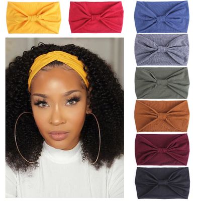 Kachanaa 8 Pack Wide Non-Slip Boho Women&#39;s Headband - Elastic Large African Turban Headwrap Ideal for Yoga,Workouts,Running - Non-Slip Design for Women