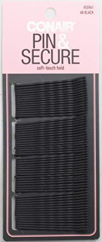 Conair Secure Hold Mini Bobby Pins, Black, 60 pcs