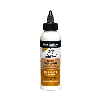 Aunt Jackie&#39;s Braid + Twist Collection Dry Clean! No Rinse Scalp Refresh - Detox and Moisturize Scalp with Witch Hazel, Scalposine, Biotin, and Honey - 6 fl oz