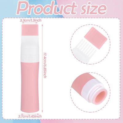 Silicone Root Comb Applicator Bottle with Lid Oil Applicator for Hair Dye Hair Oiling Bottles with Graduated Scale (Pink)