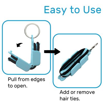 Hair Tie Hub Portable Hair Tie Holder: Stylish Hair Tie Organizer with 3 Bonus Hair Ties (Light Pink)
