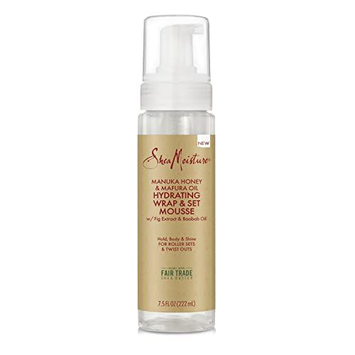 SheaMoisture Manuka Honey &amp; Mafura Oil Wrap &amp; Set Mousse Hydrating Made For Hold, Body, &amp; Shine 7.5oz