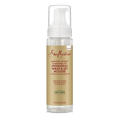 SheaMoisture Manuka Honey &amp; Mafura Oil Wrap &amp; Set Mousse Hydrating Made For Hold, Body, &amp; Shine 7.5oz