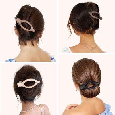 8 Pcs Flat Hair Claw Clips for Women, Lay Down Claw Clips for Thick Thin Hair, Hair Accessories Barrettes