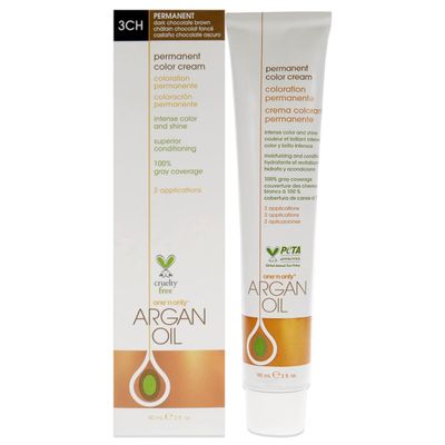 ONO Dark Chocolate Brown 3CH 3 OZ, Permanent Hair Color, Rich Chocolate, Gray Coverage, Argan Oil to Nourish, Smooth, and Add Shine