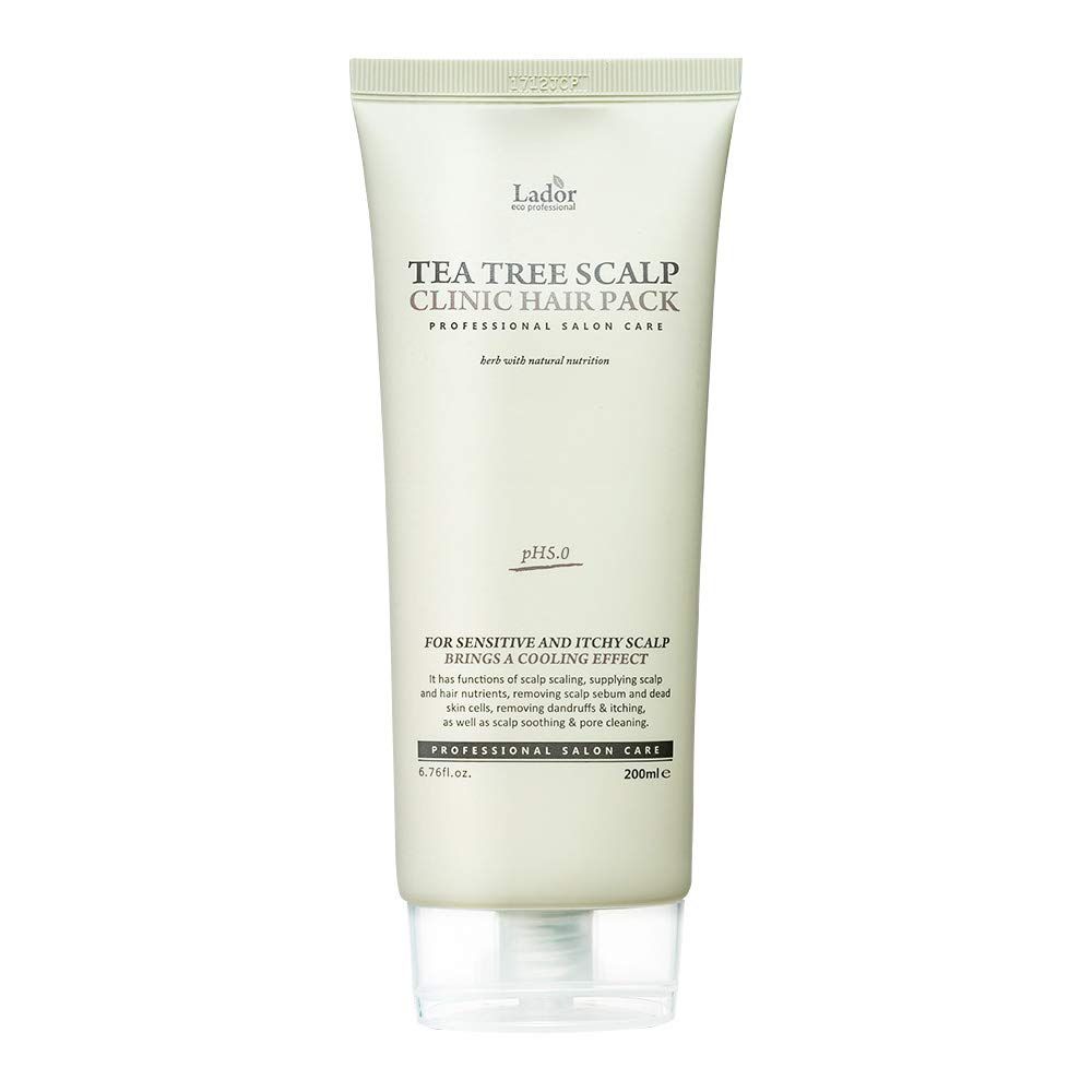 LA&#39;DOR Hair Conditioner - Tea Tree Scalp Clinic Hair Pack, 6.76 Fl Oz - Calming &amp; Nourishing with Snail Mucin, Green Tea, Aloe for Itchy Sensitive Dry Flaky Damaged Scalp