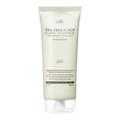 LA&#39;DOR Hair Conditioner - Tea Tree Scalp Clinic Hair Pack, 6.76 Fl Oz - Calming &amp; Nourishing with Snail Mucin, Green Tea, Aloe for Itchy Sensitive Dry Flaky Damaged Scalp