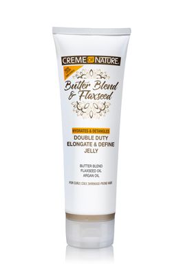 Creme of Nature, Curl Elongater, Butter Blend, Argan Oil, Flaxseed Oil, Curl Jelly for Defining Hydration, 8.45 Oz