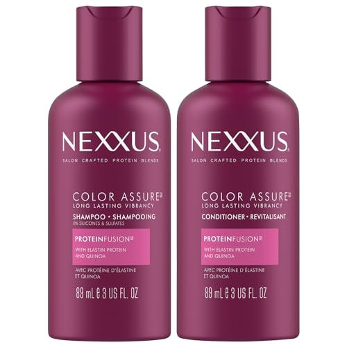 Nexxus Travel Shampoo and Conditioner, Color Assure - Replenishes and Extends Hair Color Vibrancy, 3 Oz Ea