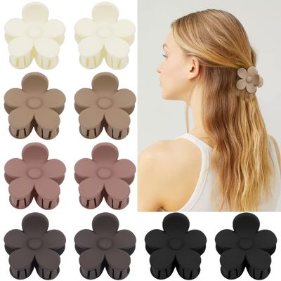 ATODEN Small Flower Hair Accessories: 10Pcs Daisy Claw Clips - 1.6&quot; Matte Tiny Jaw Clips for Thick, Medium and Thin Hair - Cute for Women and Girls