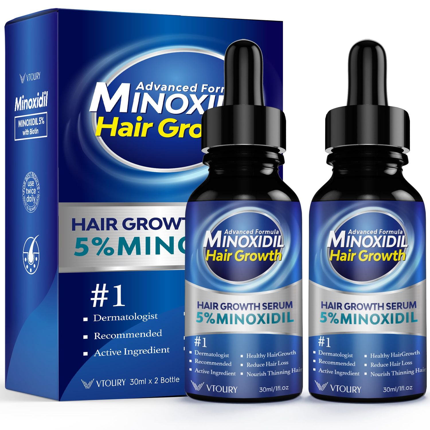 2-Pack Minoxidil for Men and Women, Monoxide for Men Hair, Minoxidil for Women Hair Growth, Beard Growth Oil, Monoxide for Hair Growth